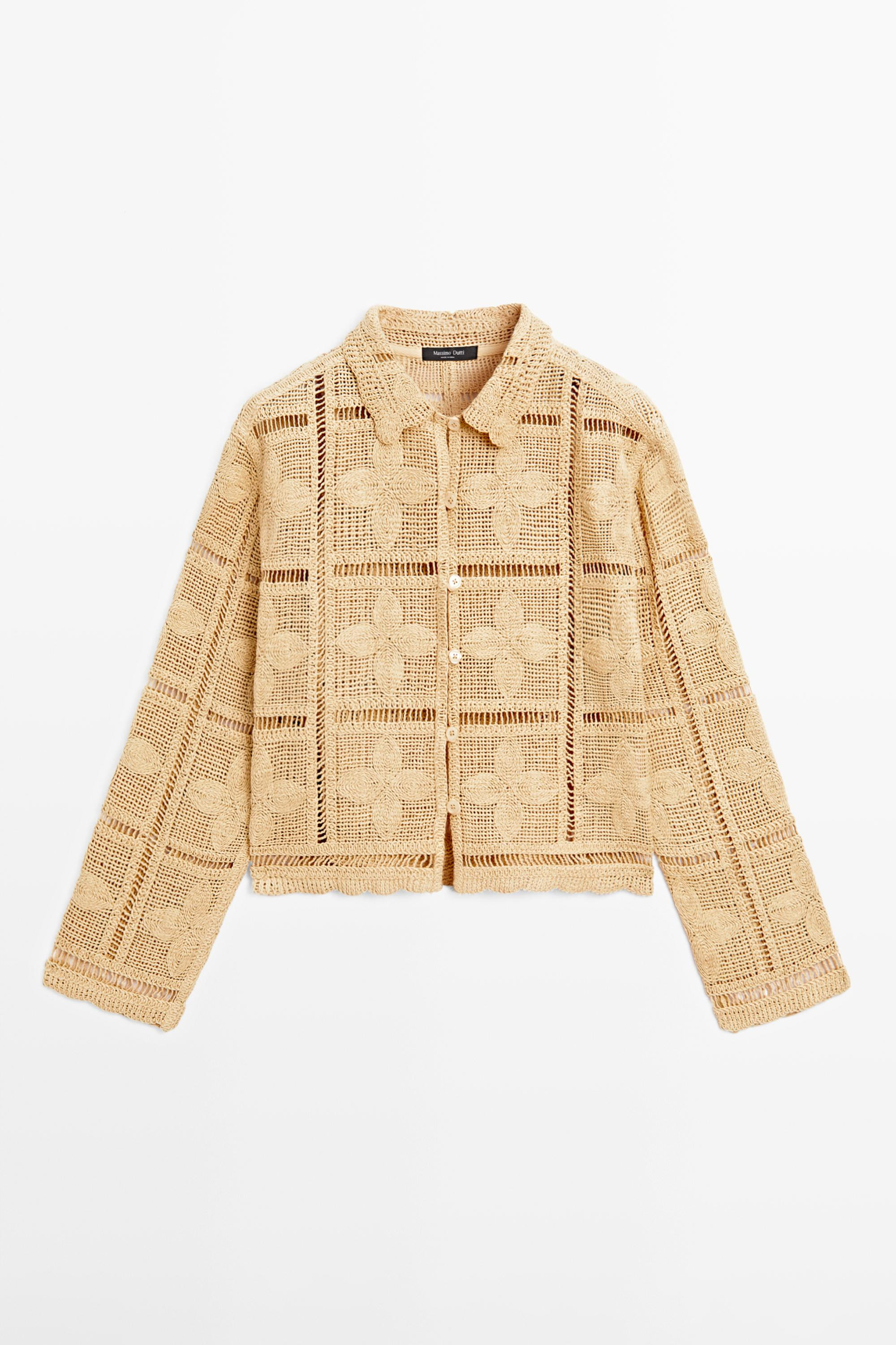 Cutwork crochet cardigan | Massimo Dutti UK