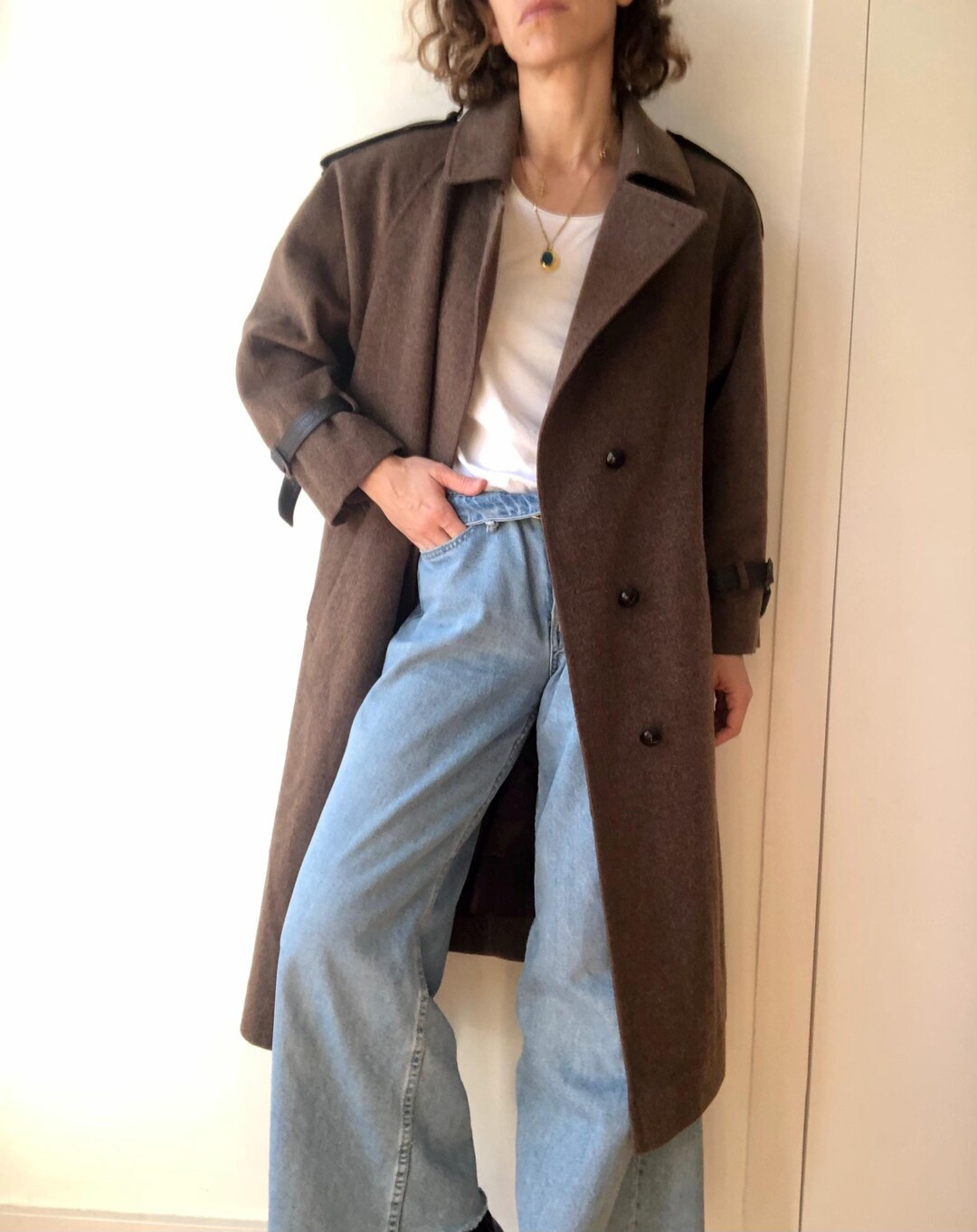 BARTSONS Pure Wool and Alpaca Vintage Brown Petite Coat, Oversized Coat, Brown Wool Coat, Full-le... | Etsy (US)