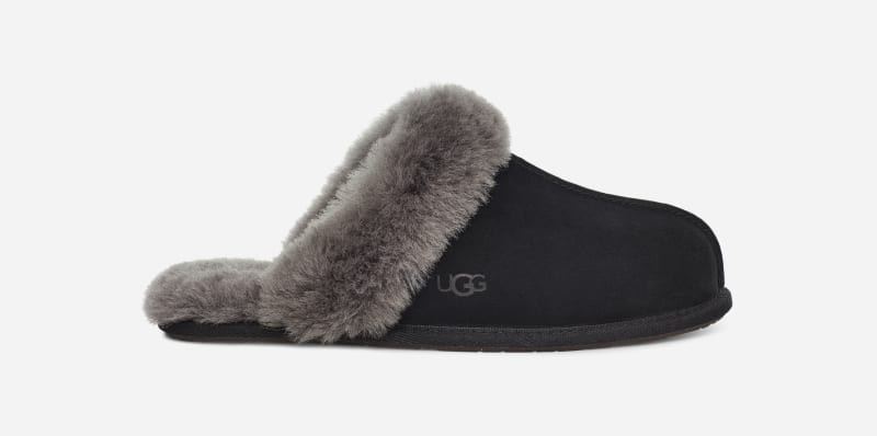 UGG® Women's Scuffette II Suede Sheepskin Slipper in Black/Grey, Size 8 | UGG (US)