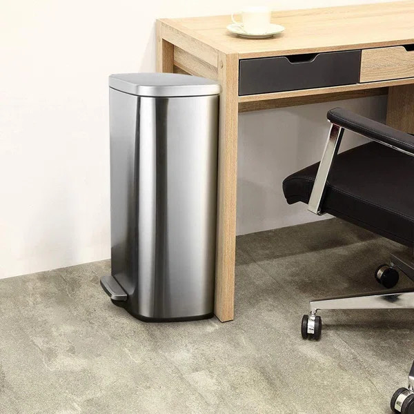 Pirecart Steel 8 Gallon Step On Trash Can | Wayfair North America