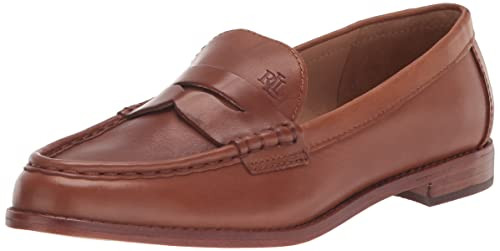 Lauren by Ralph Womens Wynnie Loafer Flat, Deep Saddle Tan, 6.5 US | Amazon (US)