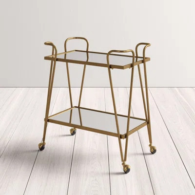 Lima Mid-Century Bar Cart Frame Color: Rustic Gold | Wayfair North America