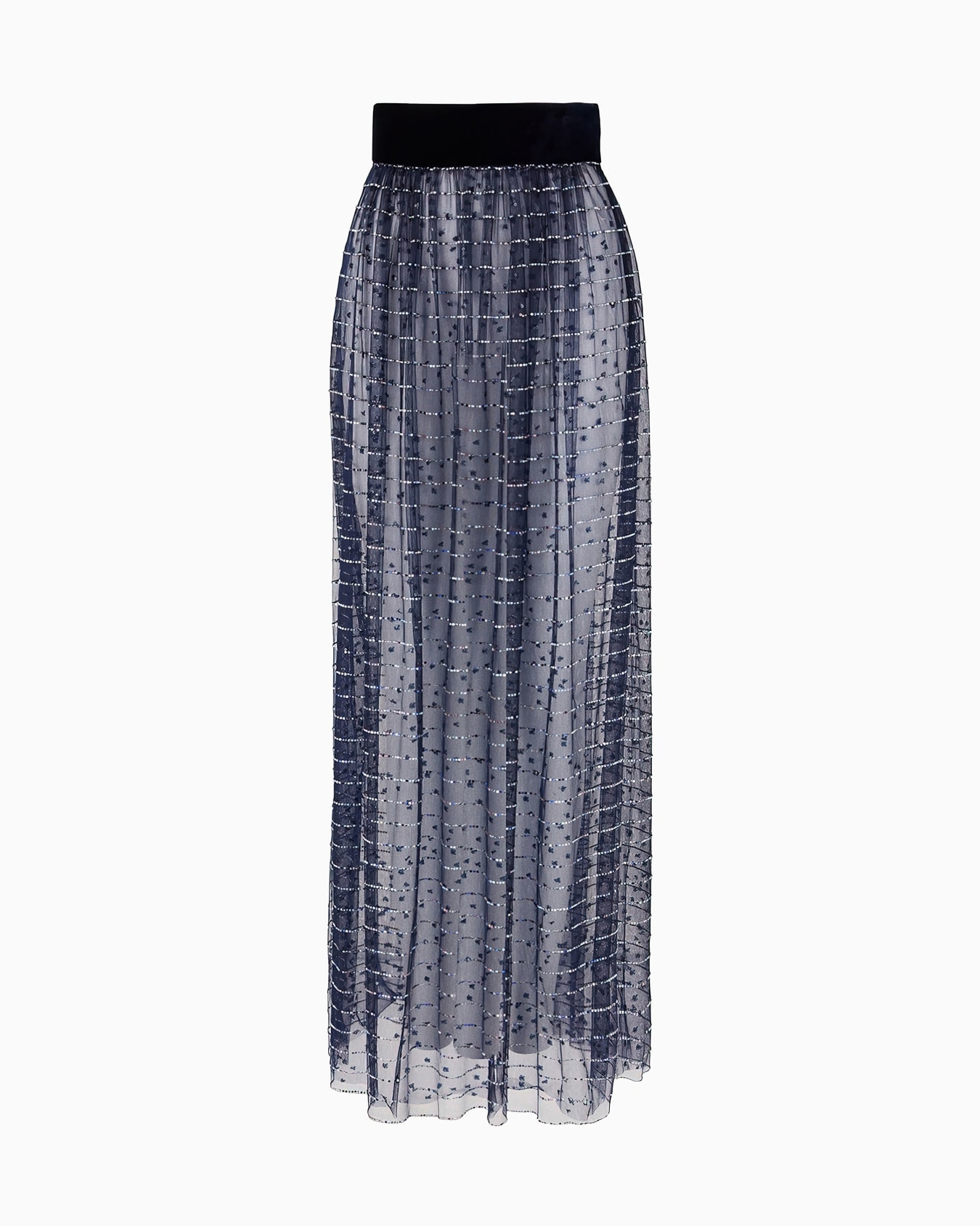 Embroidered tulle long skirt | Armani US