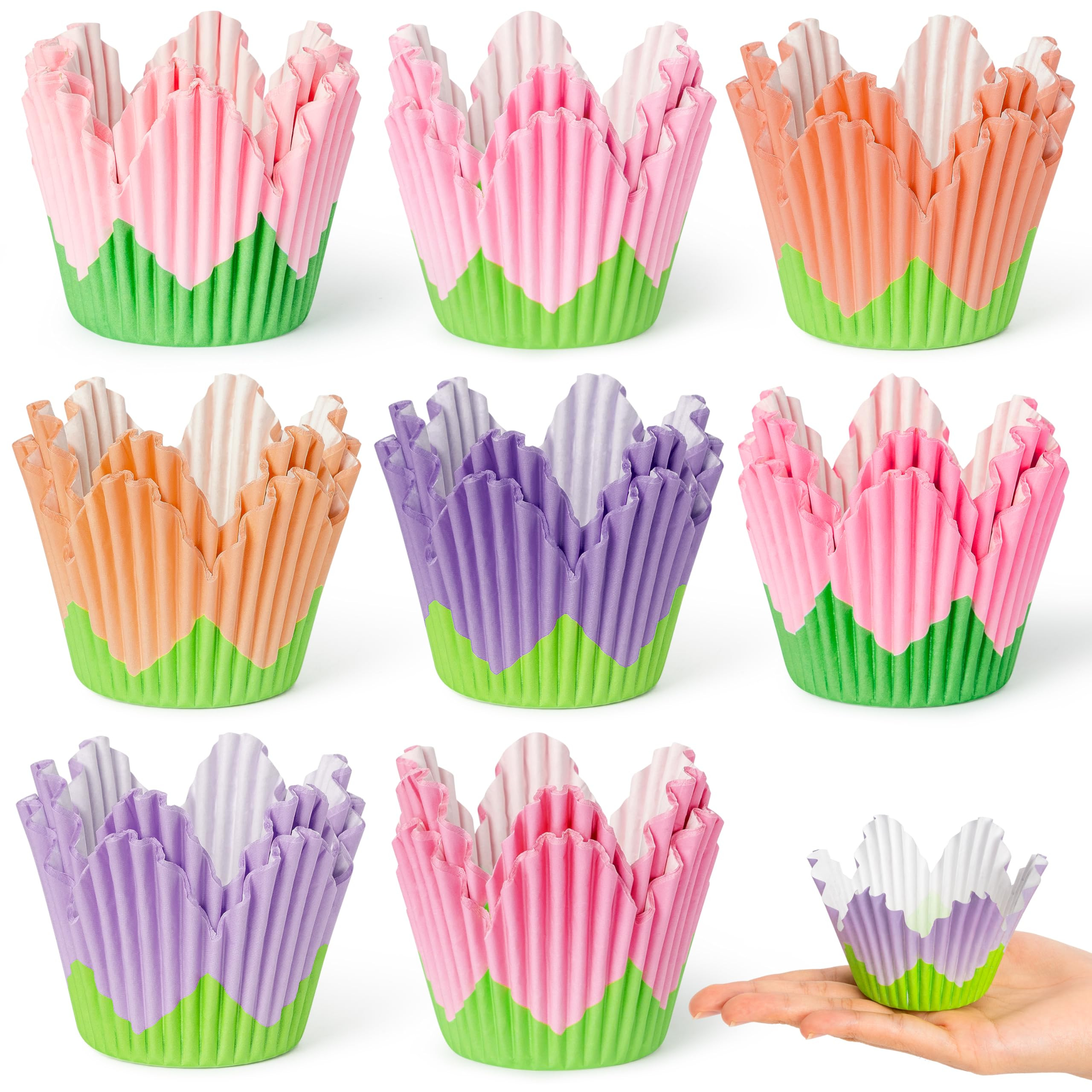COcnny Flower Cupcake Paper Liner - 320pcs Spring Baking Cups Muffin Cupcakes Wrappers, Summer Pi... | Amazon (US)