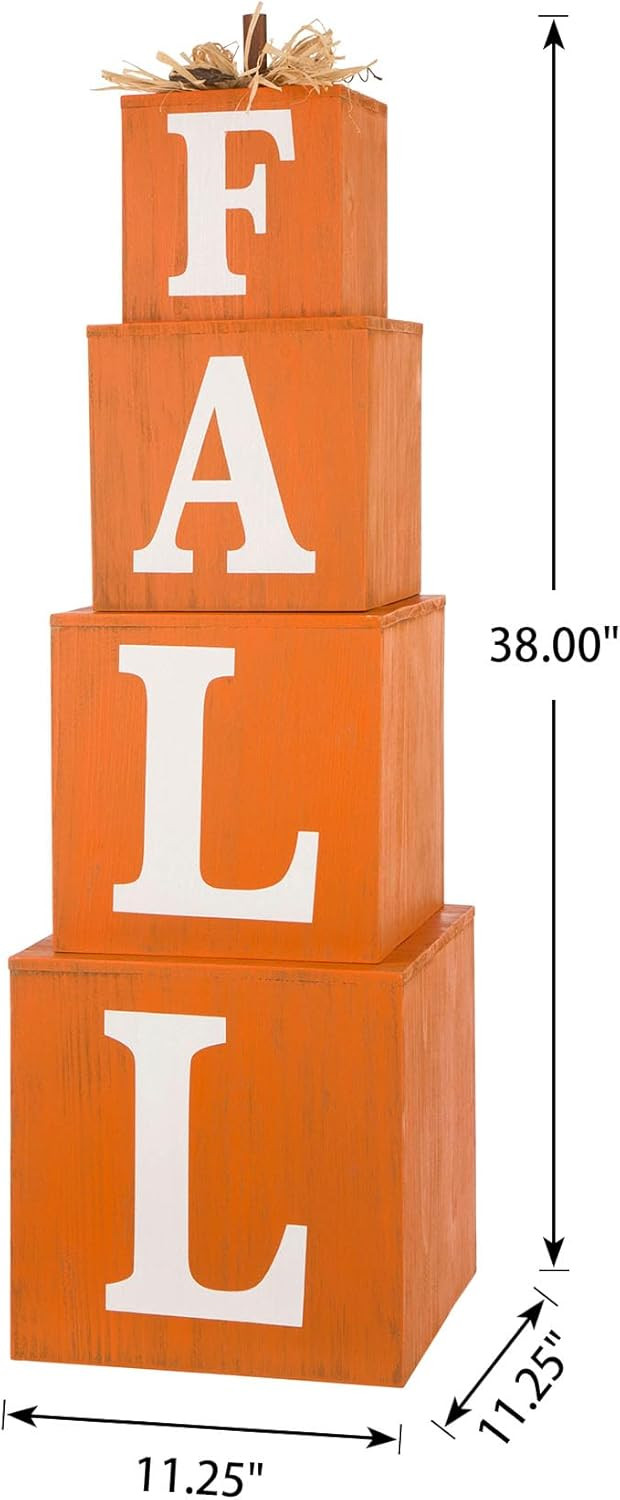 glitzhome Decorative Boxes for Home Decor Primitive Nesting Boxes 38 Inches Height Rustic Decorat... | Amazon (US)