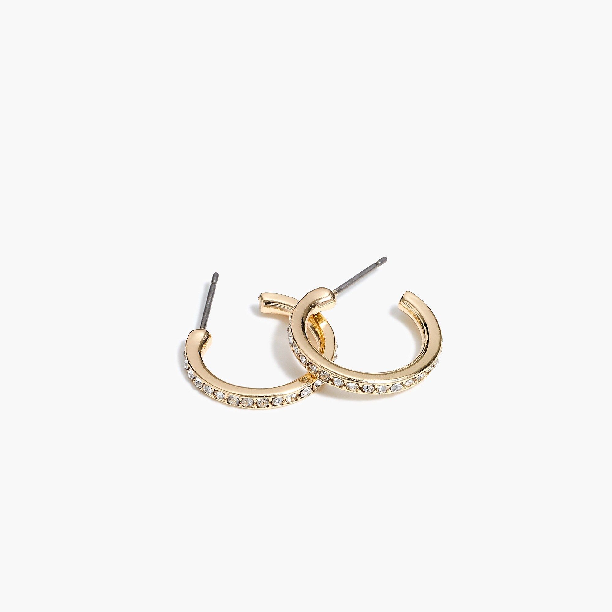 Small pavé hoop earrings | J.Crew Factory
