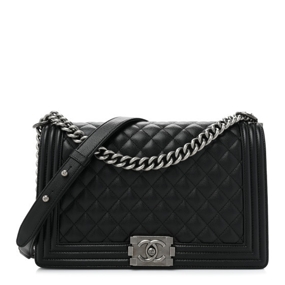 Caviar Quilted New Medium Boy Flap Black | FASHIONPHILE (US)