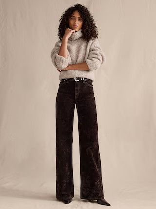 The Icon Classic Wide-Leg Flocked Jean | Banana Republic (US)