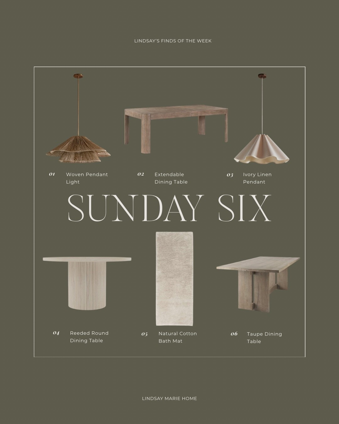 Fave finds this week with some foundational investment pieces 

Dining tables, pendant lighting, bath mat


#LTKHome