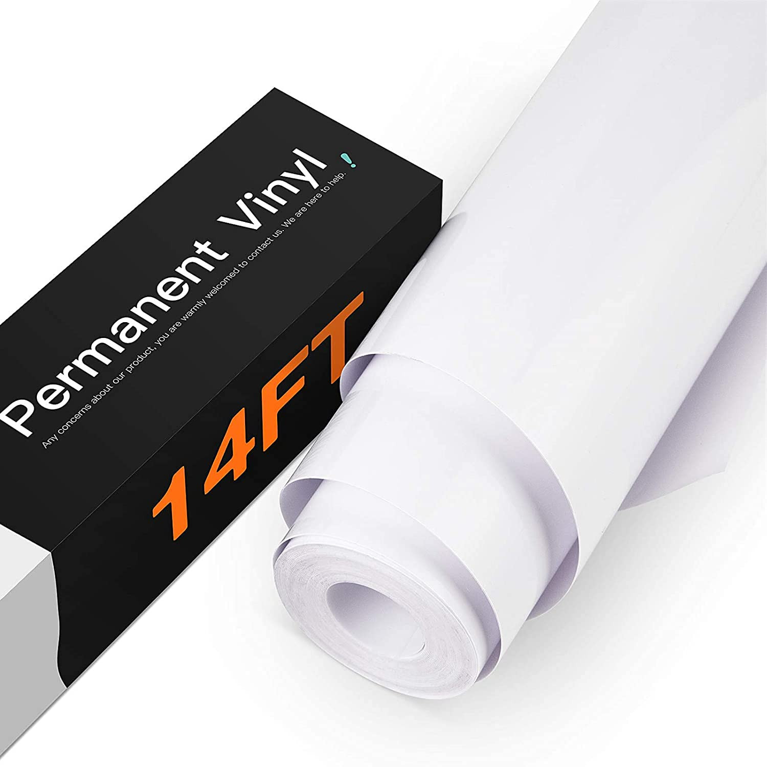 HTVRONT White Permanent Vinyl, 12" x 14 FT Adhesive White Vinyl Roll Compatible with Cricut Cutti... | Amazon (US)
