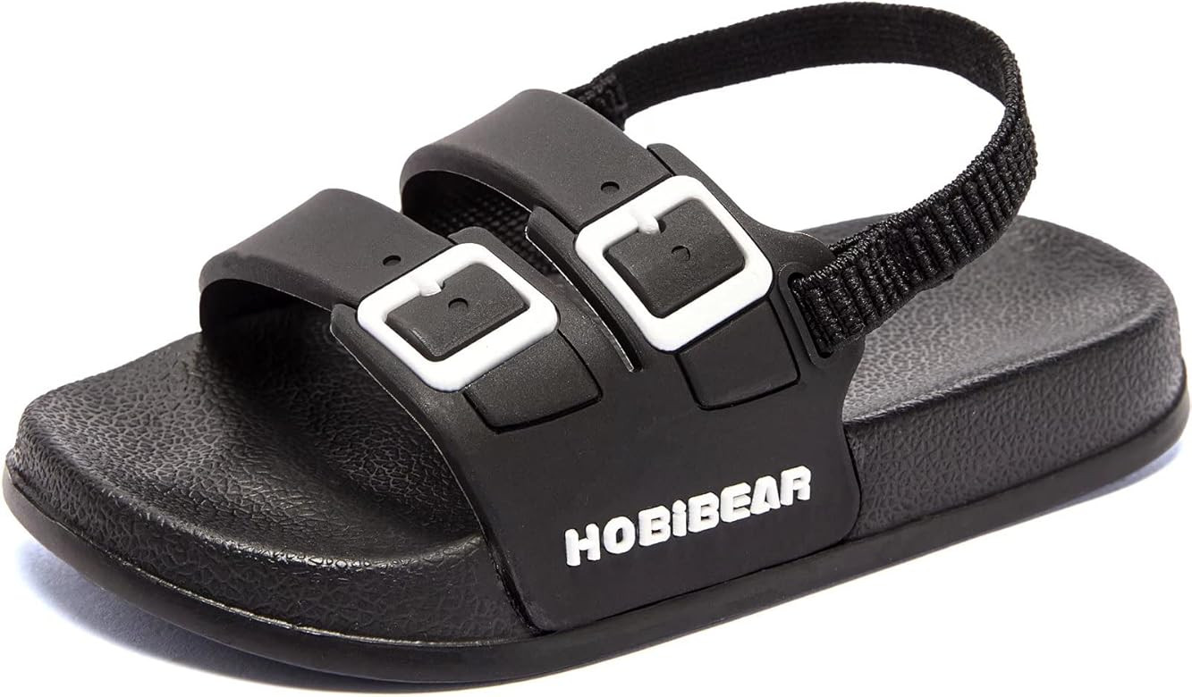 Baby Girls Boys Slides Sandals Non-Slip Slip-On Water/Beach/Shower Shoes with Elastic Strap for Todd | Amazon (US)