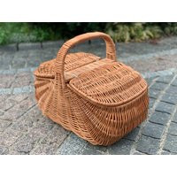 Handmade Wicker Basket With Top Handle Picnic Market Shopping Fruit in Vintage | Etsy (US)