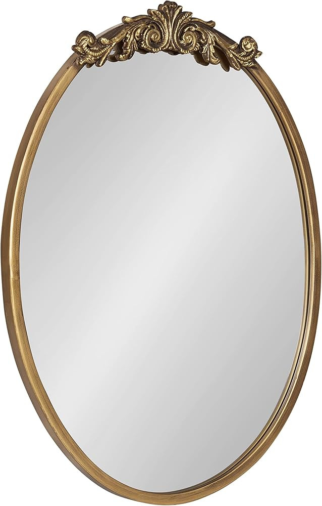 Kate and Laurel Arendahl Ornate Glam Oval Wall Mirror, 18 x 24, Antique Gold, Beautiful Bohemian ... | Amazon (US)