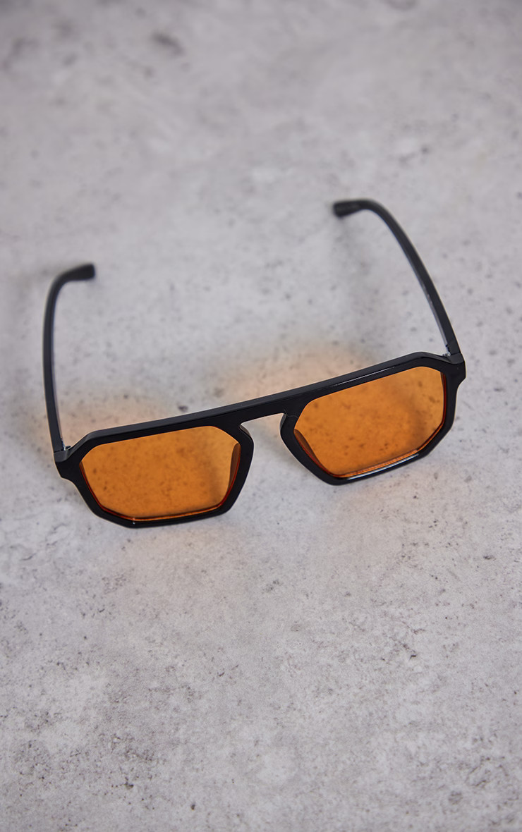 Orange Lens Aviator Sunglasses | PrettyLittleThing UK