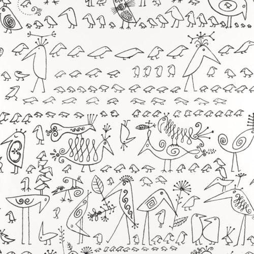 Schumacher Aviary Black On White Wallpaper | DecoratorsBest