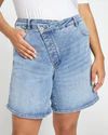 Katie High Rise Crossover Denim Shorts
   Distressed Vintage Indigo Wash | Universal Standard