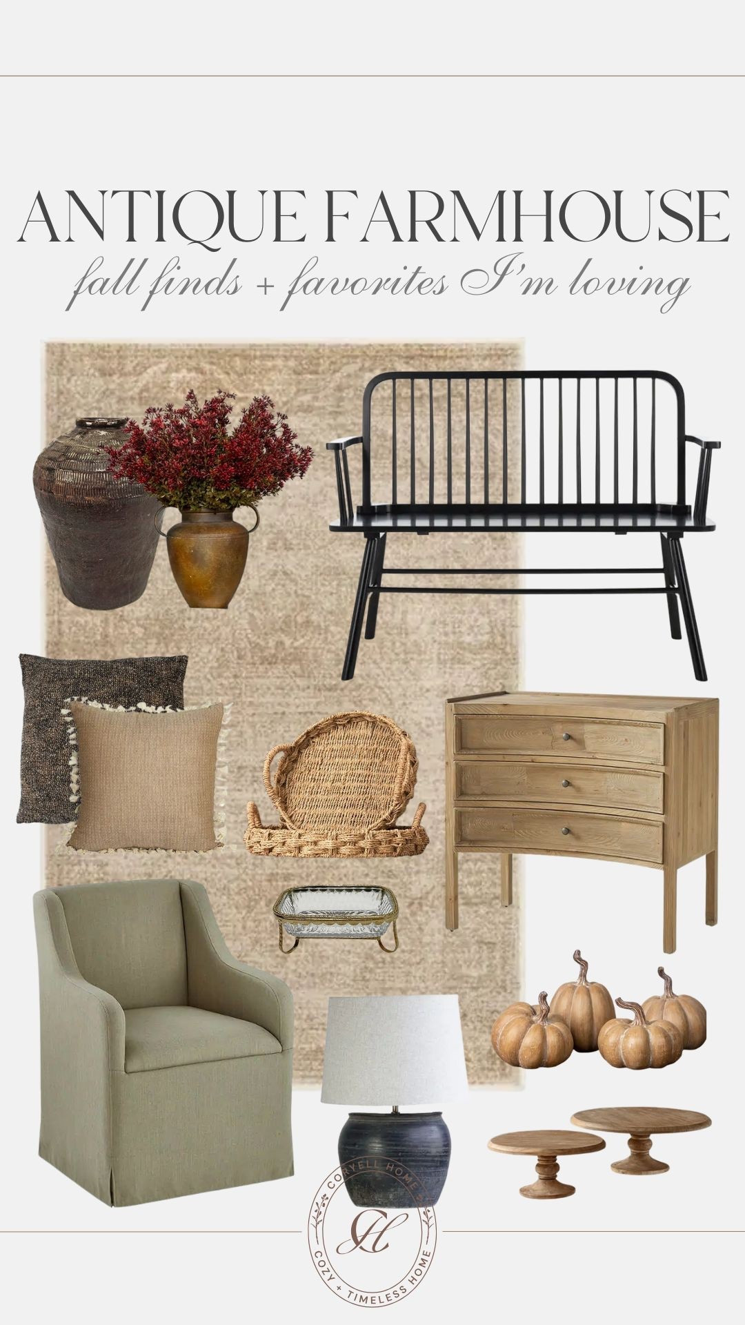 If you’re looking for charming pieces with warmth and character, Antique Farmhouse is perfect! A mix of rustic, organic, and traditional pieces that pair effortlessly with those “newer” home finds you might already have! 

#LTKSeasonal #LTKHome #LTKStyleTip