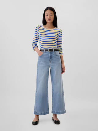 High Rise Wide-Leg Crop Jeans | Gap Factory