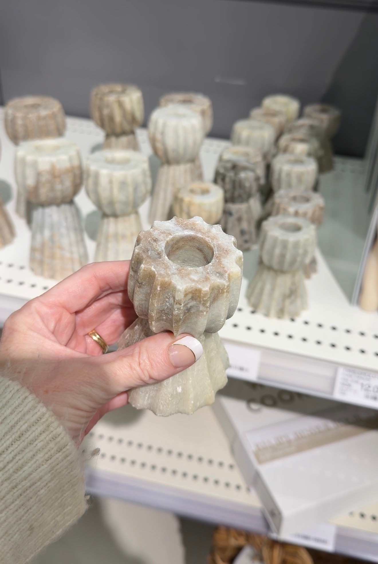 New Target home finds in marble that I’m loving! #target #targethome #targetfinds #marbledecor #tapercandleholders #affordablehome #coffetabledecor #studiomcgee