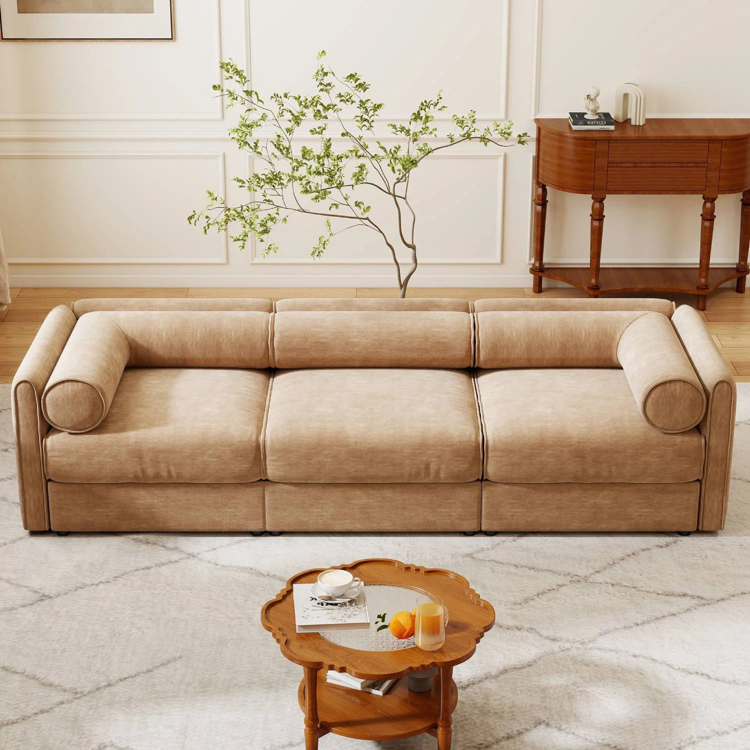 109" Upholstered Modular Sofa With Storage Seats | Wayfair North America