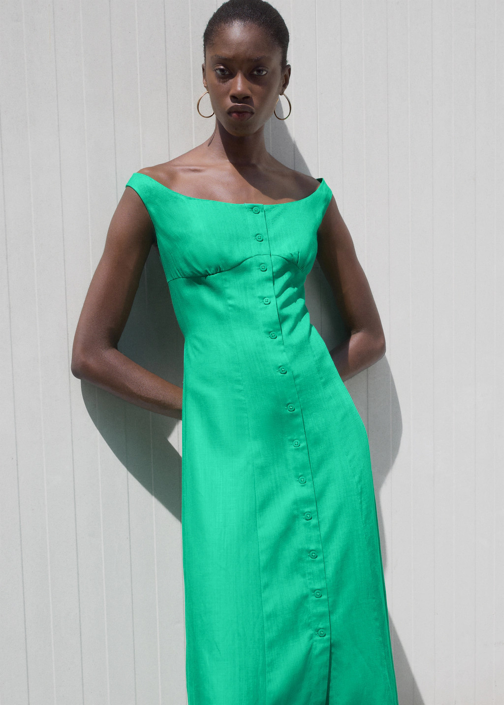 Linen-blend dress with buttons - Women | MANGO USA | Mango (US/MX/AU)