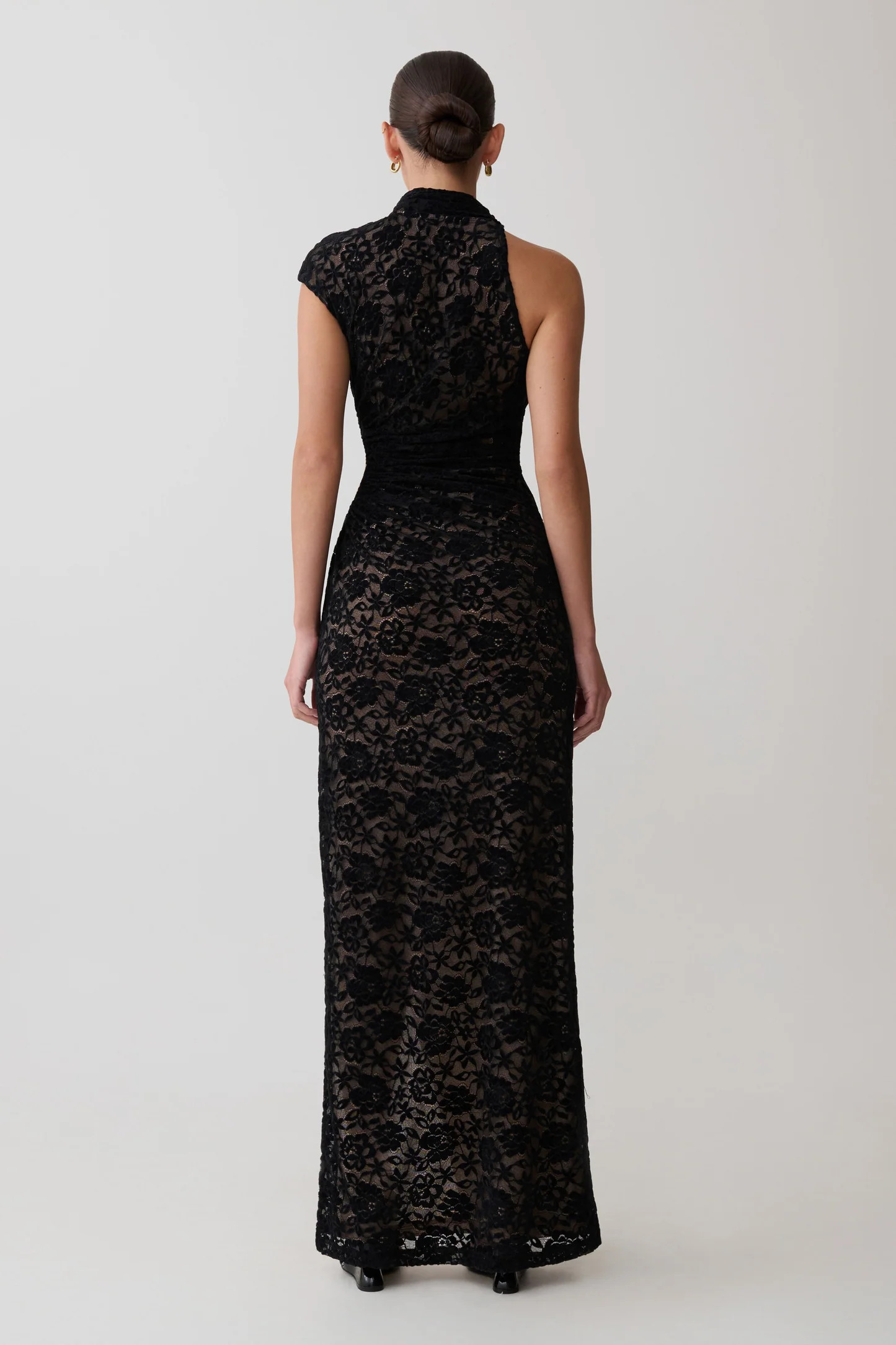 One Shoulder Maxi Dress - Black | MESHKI US