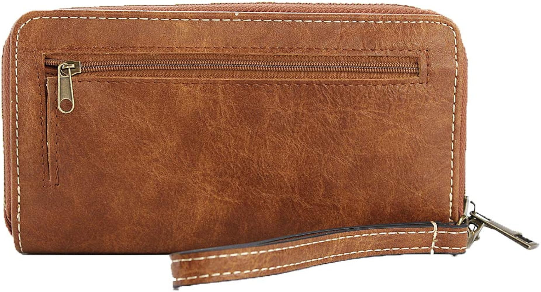 Autumnwell RFID Blocking Double Zipper Long Clutch Wallet Cellphone Wallet for Women with Hand St... | Amazon (US)