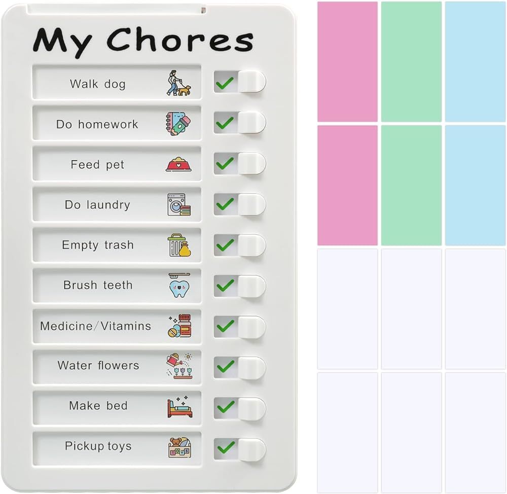 Chore Chart for Kids, Reusable Checklist Board for ADHD, Upgraded Planning Board (My Chores) | Amazon (US)