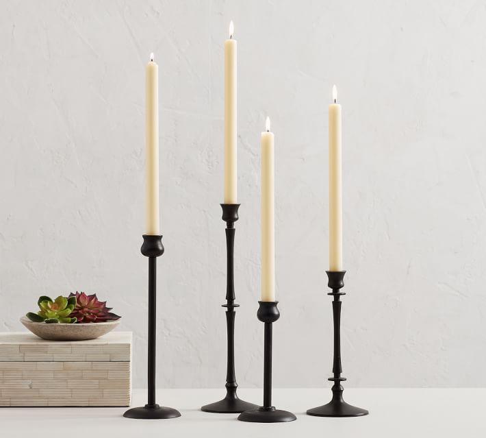 Booker Taper Candle Holders - Bronze, Set of 4 | Pottery Barn (US)