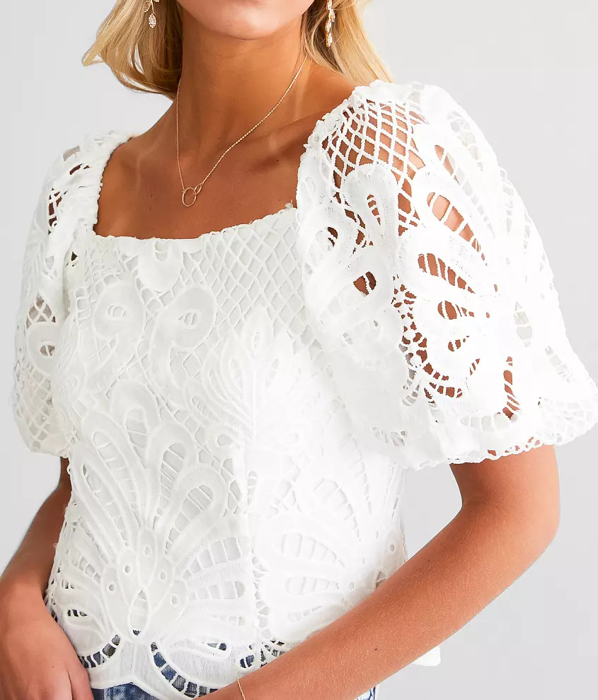 Crochet Square Neck Top | Buckle