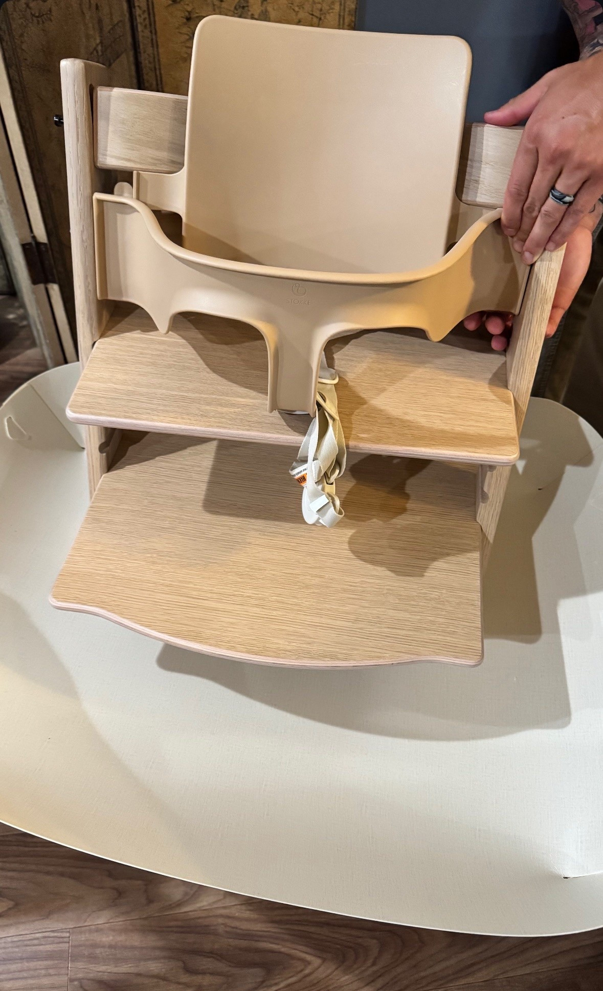 our high chair + catchy food catcher + cheaper amazon tray that suctions super well! | stokke trip trap | baby high chair | wooden high chair 

#LTKBaby #LTKFamily #LTKKids