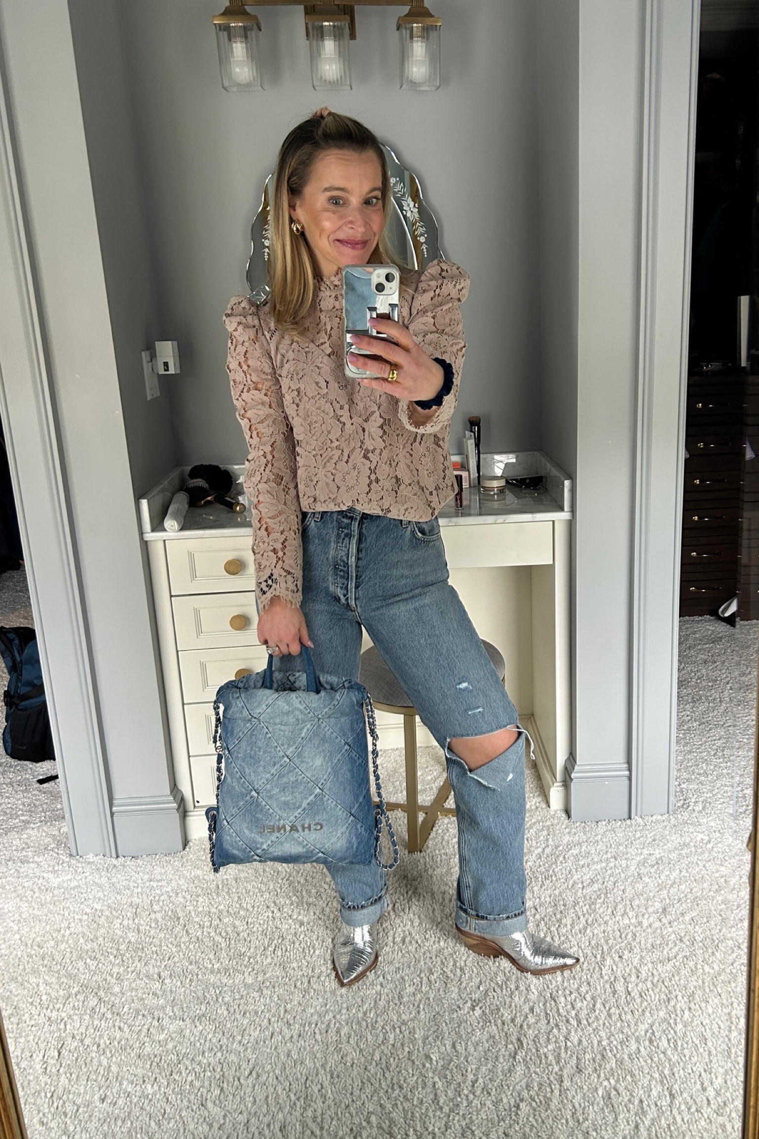 A statement piece that should be in everyones wardrobe? Metallic cowboy boots. These have been my go-to shoe every season- easy to dress up or down and they go with EVERYTHING. 

cowboy boots, cowgirls boots, must have shoes spring 2023, metallic shoes, statement shoes, fendi, Chanel

#LTKshoecrush #LTKSeasonal #LTKstyletip