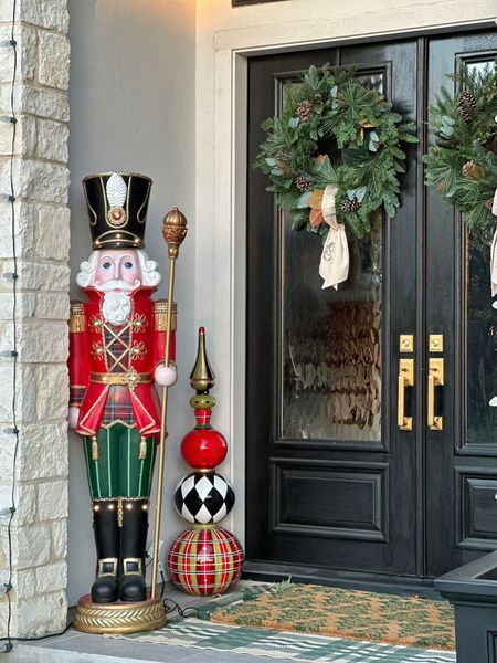 Shop my holiday front porch look! 

Follow me @ahillcountryhome for daily shopping trips and styling tips 

Front porch decor, holiday decor, Christmas decor, Christmas wreath, life size nutcracker, grandinroad

#LTKSeasonal #LTKhome #LTKHoliday