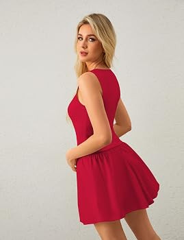 Womens Sleeveless Mini Tank Dress Boat Neck Drop-Waist A Line Dress Casual Slim Fit Flared Beach ... | Amazon (US)