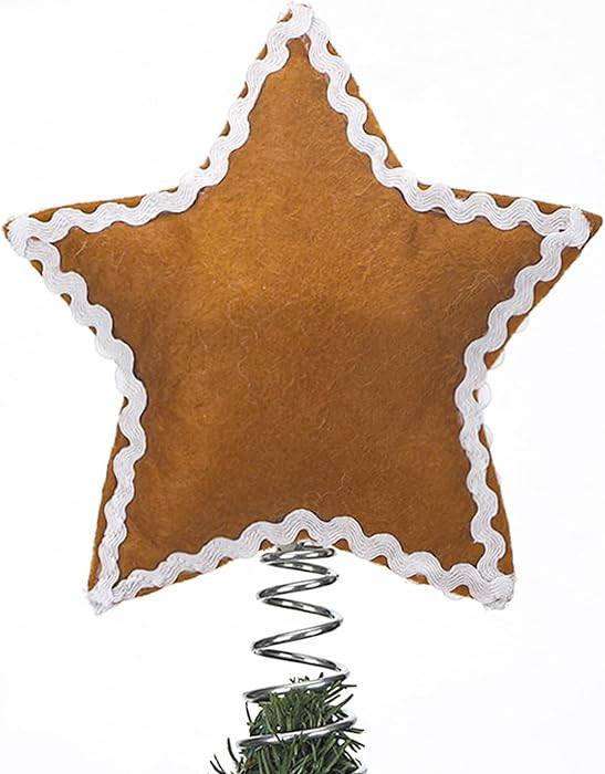 Gingerbread Star Christmas Tree Topper 6.7 Inch Cute Xmas Felt Gingerbread Ornament Decoration fo... | Amazon (US)