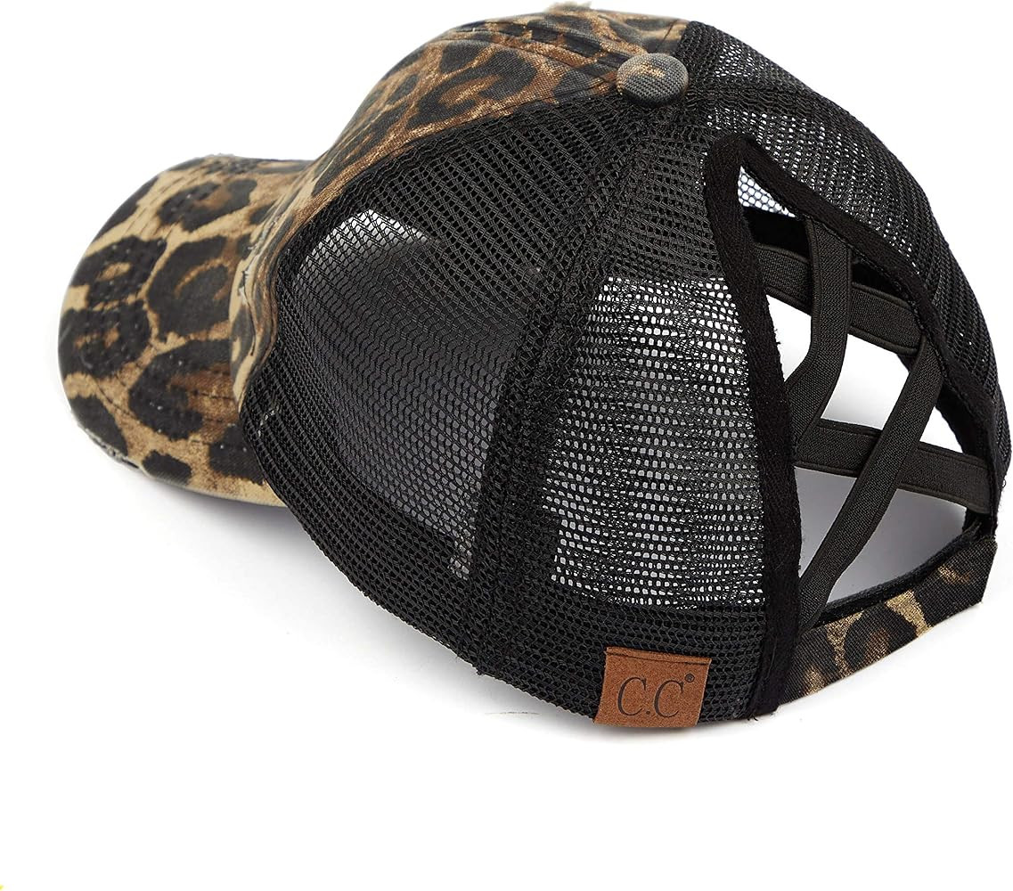 1 Leopard Print (Distressed) W/ Black Mesh | Amazon (US)