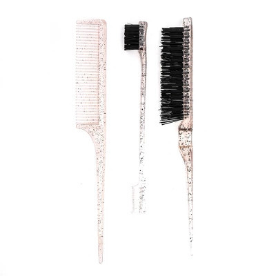 Unique Bargains Durable Clear Rat Tail Comb 3 Pcs Pink | Target