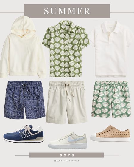 Summer outfit inspo for your boys.  Bring short sleeve button downs, sock shorts, swim trunks and more.  Here’s our favorite summer styles for boys. 

#BoysOutfits #SummerOutfits #BoysSwimTrunks #BoysShorts #BoysTops #BoysSneakers #BoysShoes 

#LTKShoeCrush #LTKKids #LTKSwim