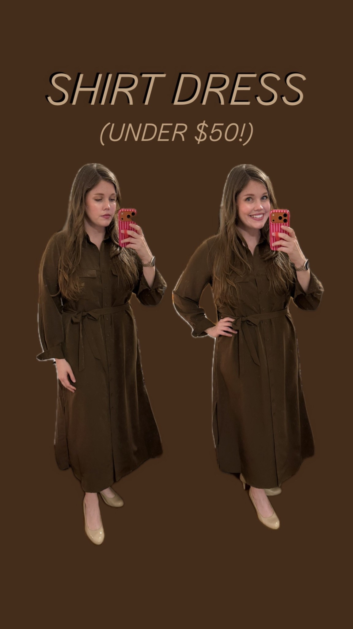 Love the fit of this Nordstrom rack shirt dress! Can be dressed up or down, and runs true to size. 
.............
Chocolate dress brown dress spring dress midi dress maxi dress workwear work dress wedding guest dress travel dress travel look plus size dress midsize dress button down dress with sleeves work dress modest dress church dress clutch purse nude heels nude pumps patent leather heels Aritzia dupe Aritzia dress size 14 dress patent leather pumps hoot tools curling iron Amazon beauty Amazon finds gold jewelry gold bracelets gold hoops belted dress 

#LTKPlusSize #LTKWedding #LTKWorkwear