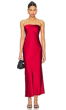 MORE TO COME Emma Strapless Maxi Dress in Red from Revolve.com | Revolve Clothing (Global)