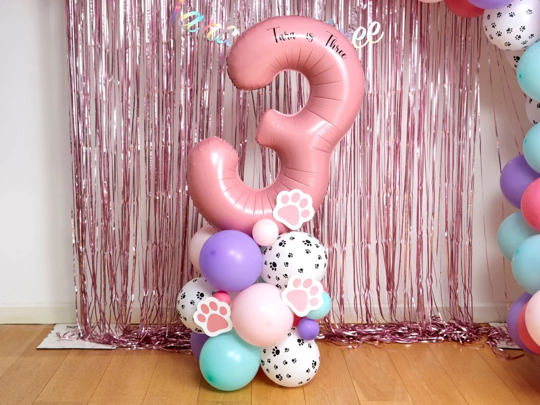 DIY Large 55" Dog Birthday Balloon Sculpture, Pink Dog Balloon Sculpture, Dog Balloons, Pink Dog ... | Etsy (US)