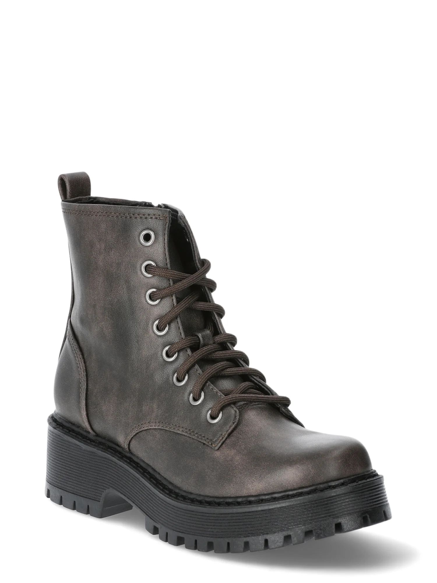 No Boundaries Women's Combat Boots, Wide Width Available | Walmart (US)