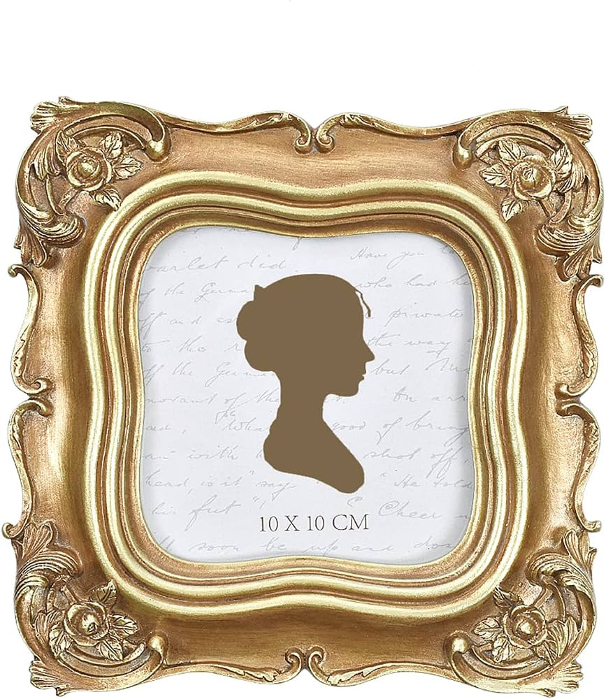 Sunlit Vintage Picture Frame 4x4 Inch, Luxury Antique Square Photo Frames with Glass Front, Photo... | Amazon (US)