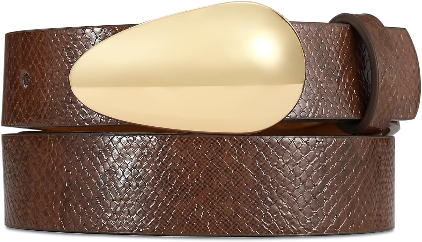 Women Leather Belt Fashion Belt for Women Gold Buckle Perfect for Jeans | Amazon (US)