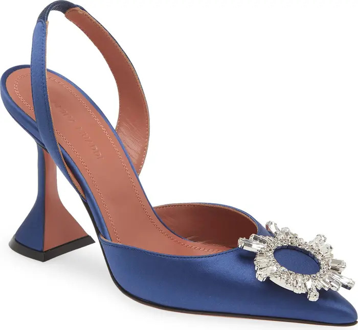 Amina Muaddi Begum Crystal Pointed Toe Slingback Pump (Women) | Nordstrom | Nordstrom