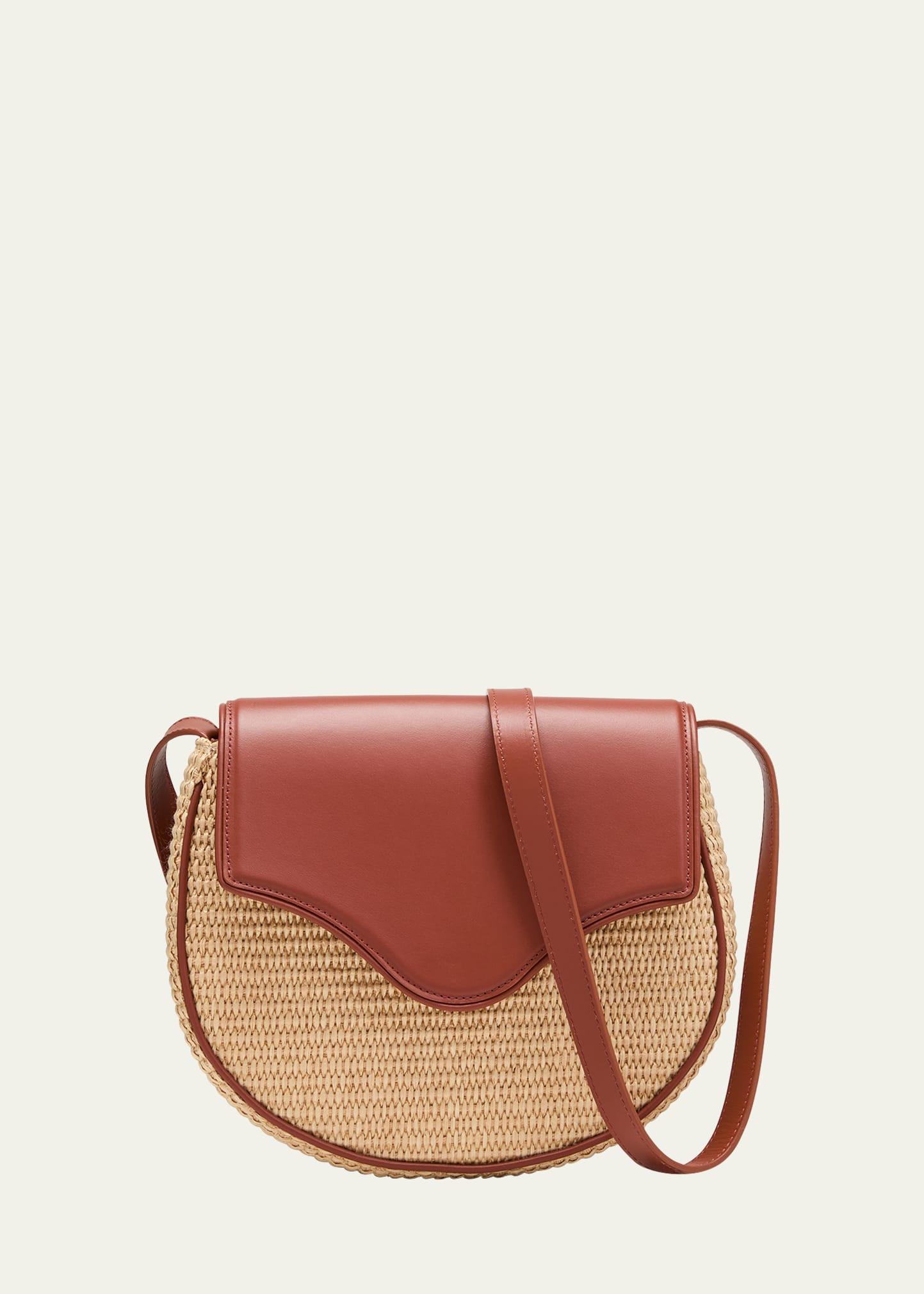 Liselle Kiss Kate Saddle Raffia Crossbody Bag | Bergdorf Goodman