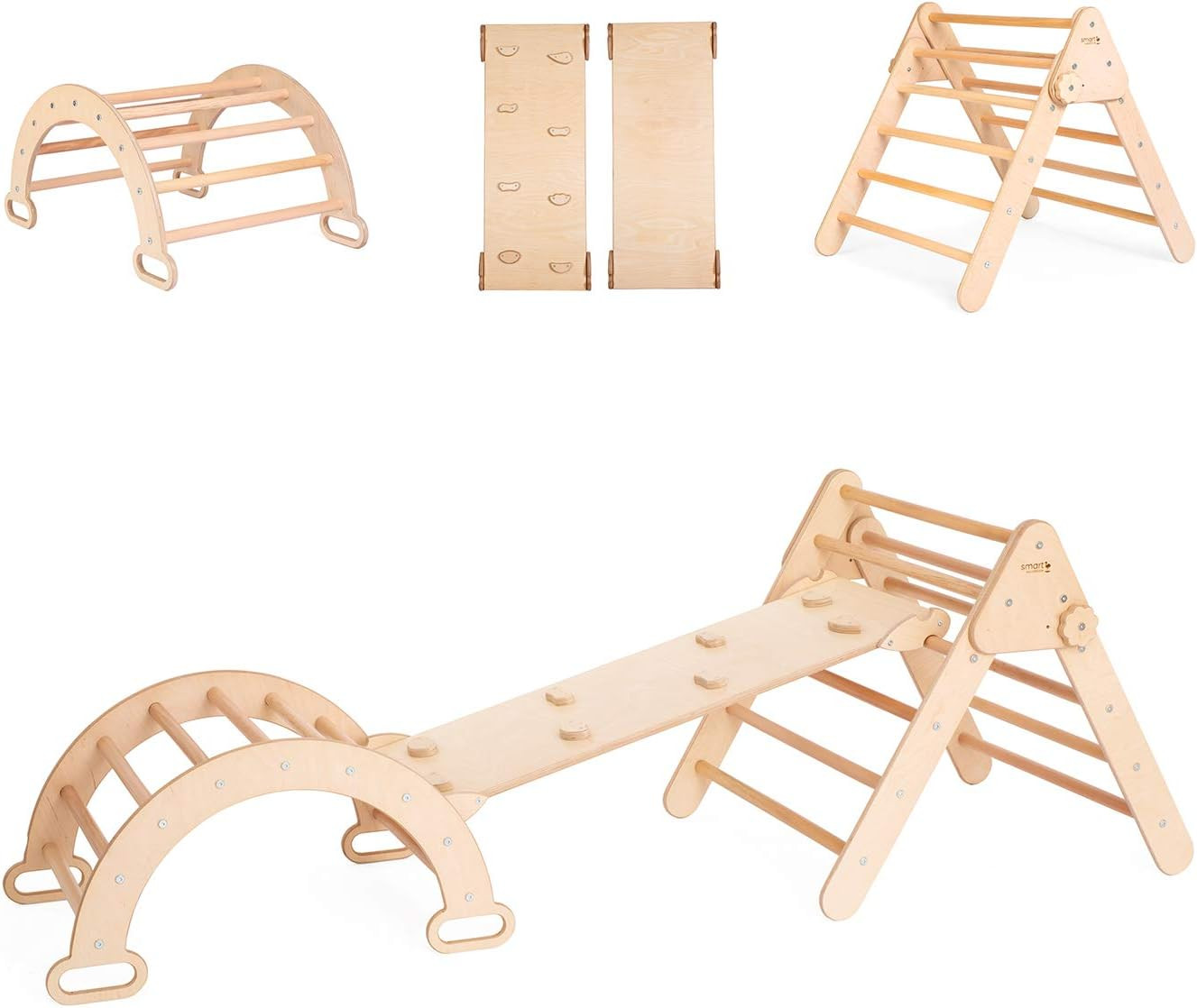 smartwoodstore Set of Three Items Foldable Triangle + Climbing Ramp + Arch Triangle with ramp Ind... | Amazon (US)