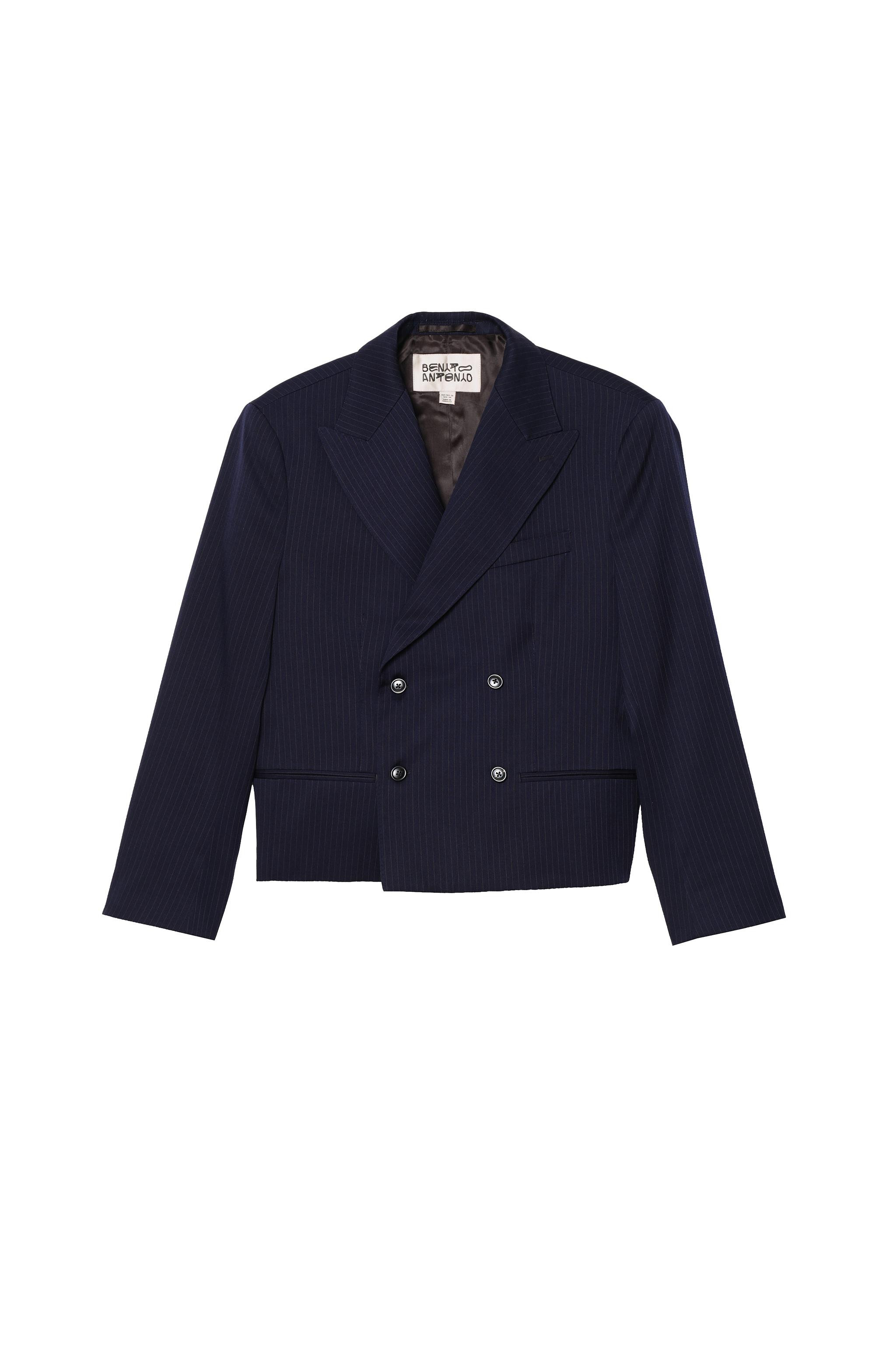 CROPPED FIT PINSTRIPE SUIT BLAZER | Zara US
