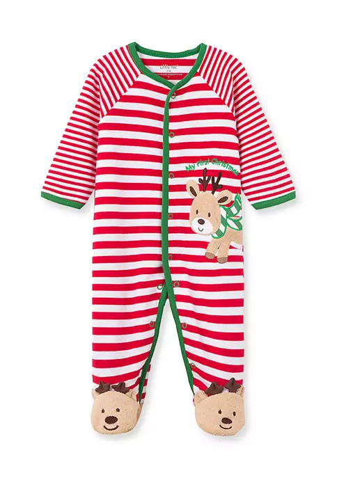 Baby Boys Reindeer Stripe Footies | Belk