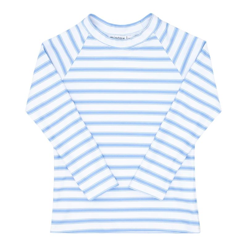 unisex boca blue stripe rashguard | minnow